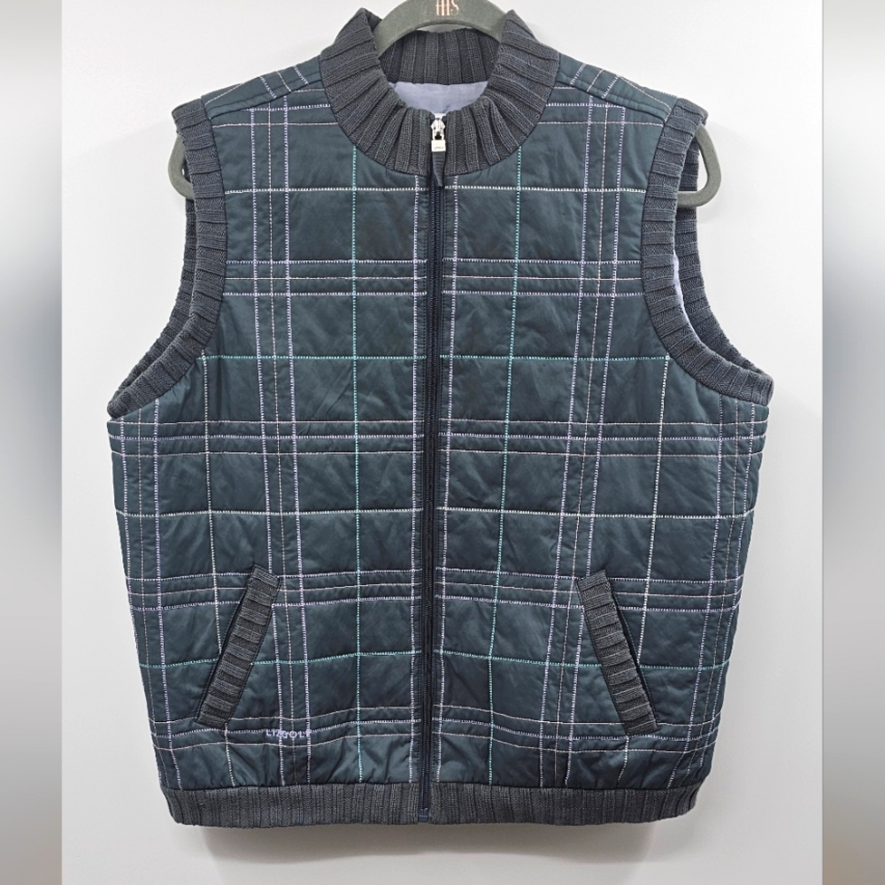 Liz Golf Vintage Liz Claiborne Gray Quilted Vest Size XL